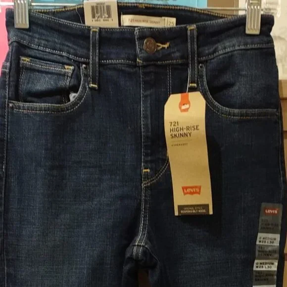 Levi's 721 Women's High-Rise Skinny Jeans Blue Story  0 m W25/L30 - Picture 3 of 6